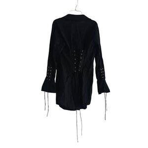 Gothic Medieval Corset Back and Sleeve Black Jacket Sz Small Cosplay Edwardian
